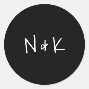 Adesivo Casamento Preto Monograma Simples Moderno