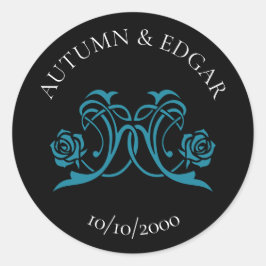 Adesivo Casamento Preto Rosa Gótica