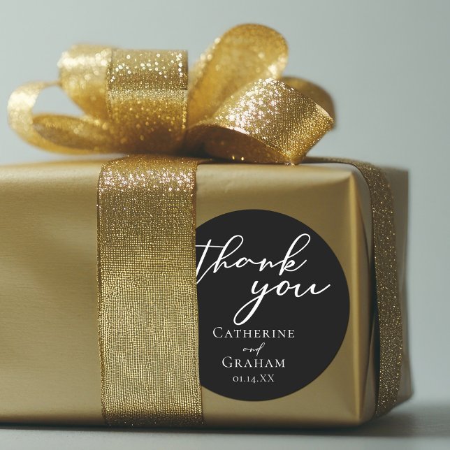 Adesivo Casamento Preto Simples Chic (Criador carregado)