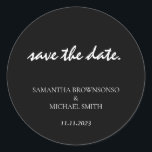 Adesivo Casamento preto simples e limpo Guarde a data<br><div class="desc">Casamento preto simples e limpo Guarde a data</div>