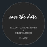 Adesivo Casamento preto simples e limpo Guarde a data<br><div class="desc">Casamento preto simples e limpo Guarde a data</div>