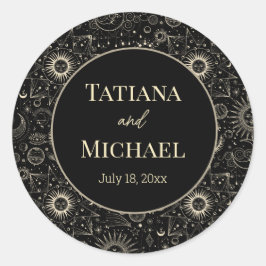 Adesivo casamento quic do ouro negro místico moderno