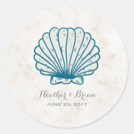 Adesivo Casamento Real Blue Rustic Seashell