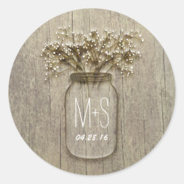 Adesivo Casamento Respiratório de Rustic Mason Jar Baby