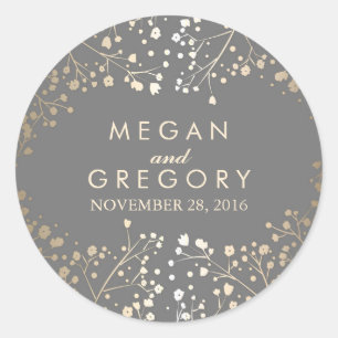 Adesivo Casamento Respiratório do Bebê do Gold Foil