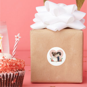 Adesivo Casamento Retroativo Romântico de Kawaii - Arte de