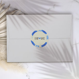 Adesivo Casamento Romântico Azul Floral