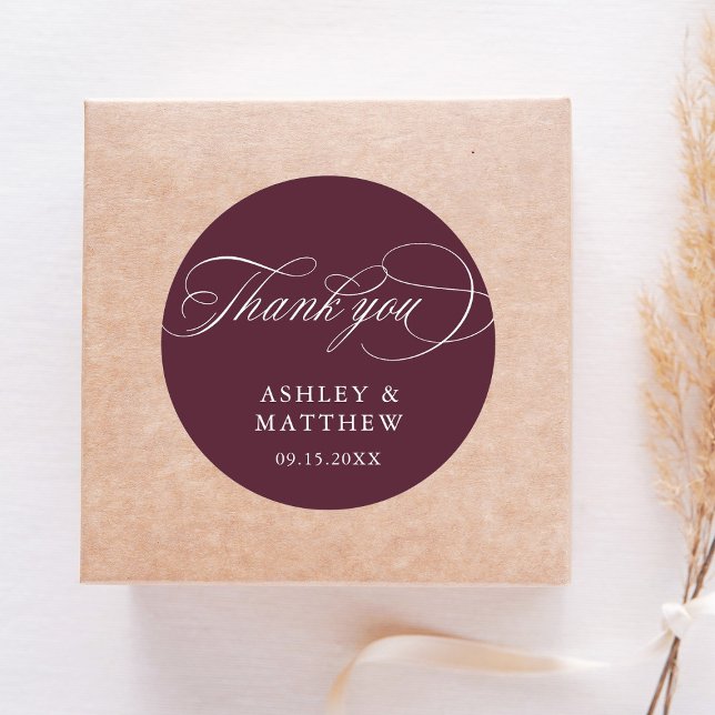 Adesivo Casamento Romântico da Caligrafia - Obrigado (Criador carregado)