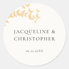 Adesivo Casamento Romântico de Borboletas Douradas de Mode