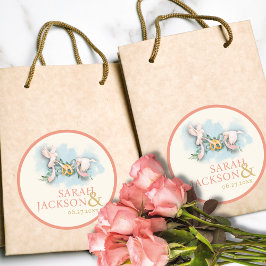 Adesivo Casamento Romântico de Doves Coral