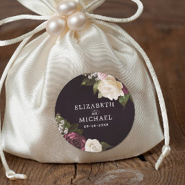 Adesivo Casamento Romântico Floral Negro