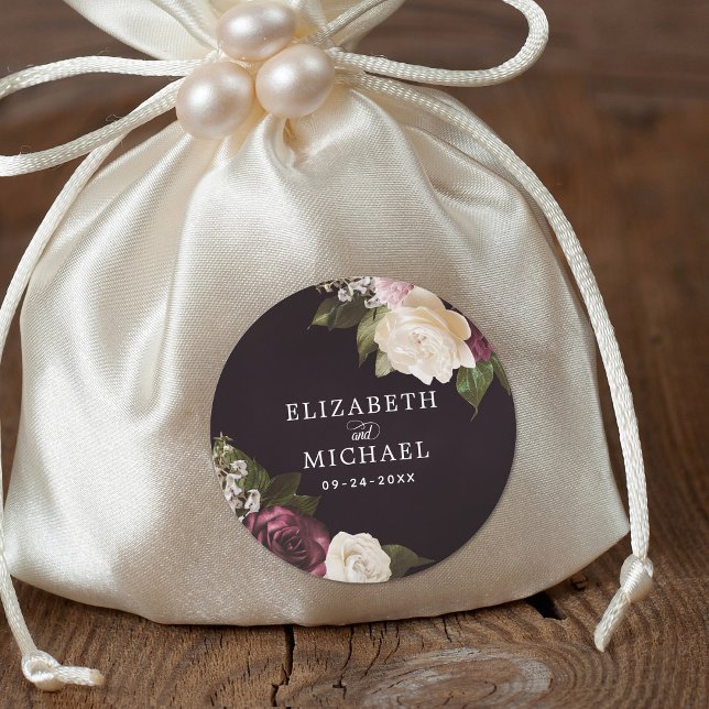 Adesivo Casamento Romântico Floral Negro (Criador carregado)