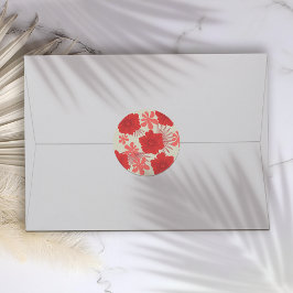 Adesivo Casamento Romântico Vermelho Floral