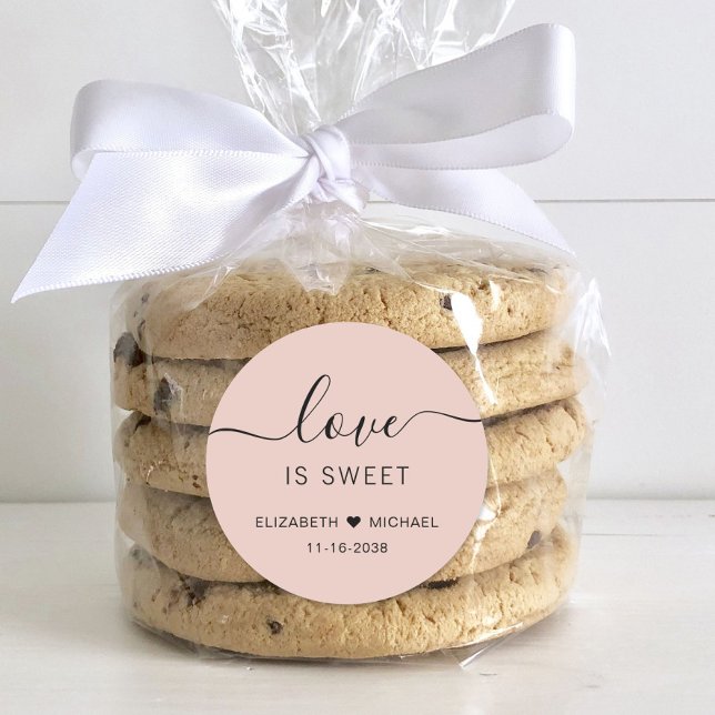 Adesivo Casamento Rosa Bege Doce Amor (Criador carregado)