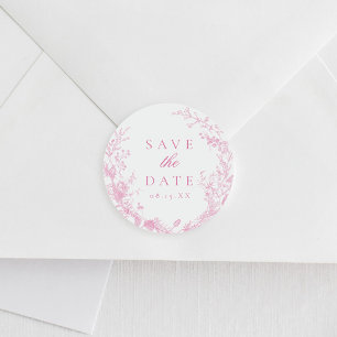 Adesivo Casamento Rosa Clássico Francês Salvar A Data