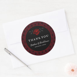 Adesivo Casamento Rosa Damasco Vermelho Gótico