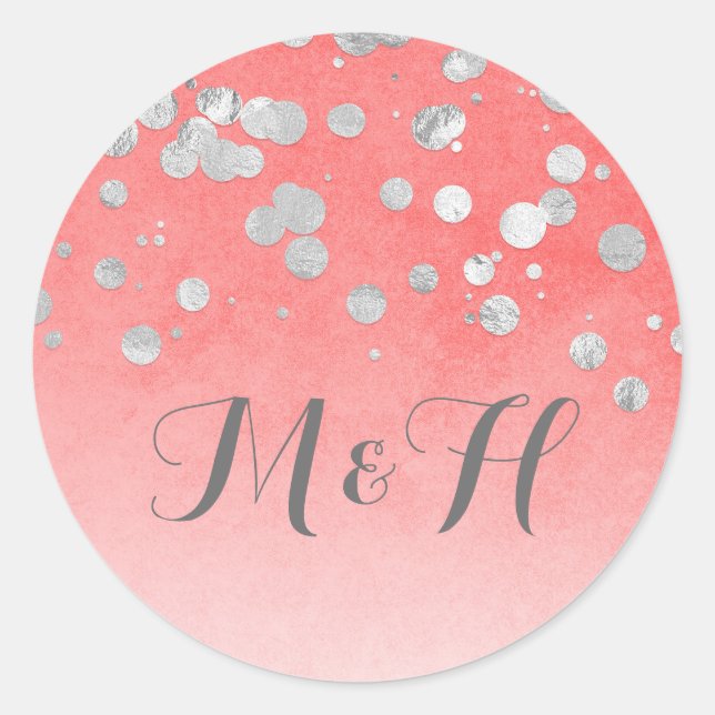 Adesivo Casamento Rosa Silver Confetti Blush (Frente)