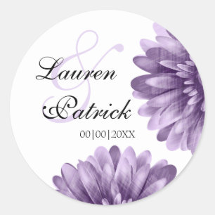 Adesivo Casamento roxo da data das economias da margarida