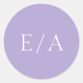 Adesivo Casamento Roxo Lavanda Digital Monograma Mínimo