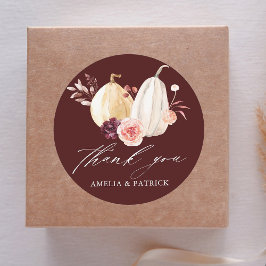 Adesivo Casamento Russo Burgundy Pumpkin Obrigado