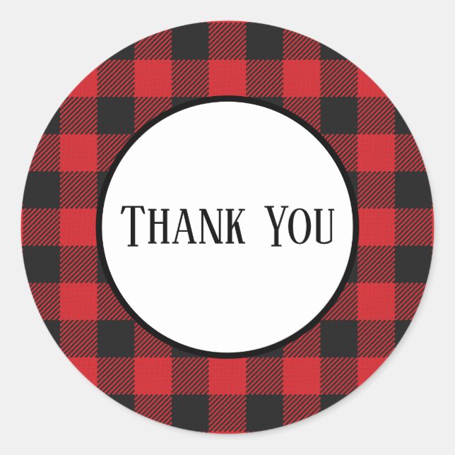 Adesivo Casamento Russo da Xadrez de Buffalo Negro Vermelh (Frente)