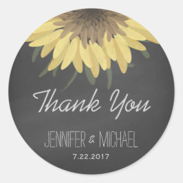 Adesivo Casamento Russo De Chalkboard De Sunflower Obrigad
