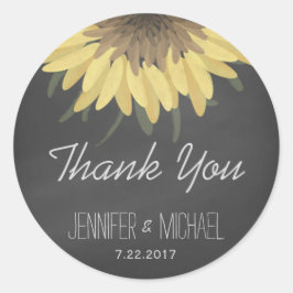 Adesivo Casamento Russo De Chalkboard De Sunflower Obrigad