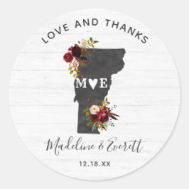 Adesivo Casamento Russo De Destino De Vermont Obrigado