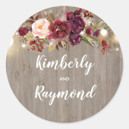 Adesivo Casamento Russo Floral Burgundy