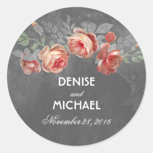 Adesivo Casamento Russo Floral Chalkboard