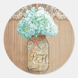 Adesivo Casamento Russo Floral de Mason Jar Hydrangea