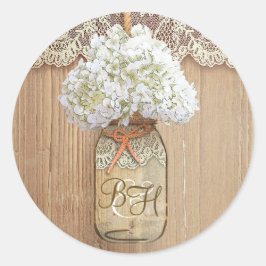 Adesivo Casamento Russo Floral de Mason Jar Hydrangea