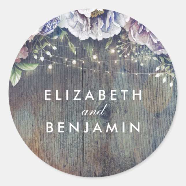 Adesivo Casamento Russo Floral de Púrpura Azul Púrpura Vin (Frente)