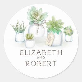 Adesivo Casamento Russo por País de Mason Jar Succulents