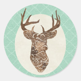 Adesivo Casamento Russo por País Elegante Deer Antlers