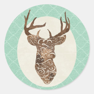Adesivo Casamento Russo por País Elegante Deer Antlers