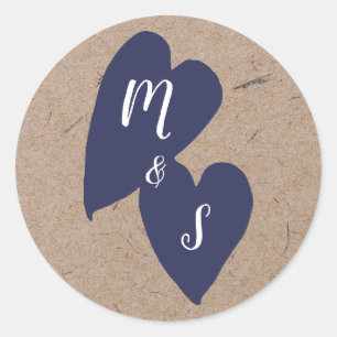 Adesivo Casamento Russo Selo de Envelope Kraft Monograma
