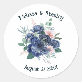 Adesivo Casamento Rustic Blue Eucalyptus Watercolor