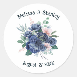 Adesivo Casamento Rustic Blue Eucalyptus Watercolor