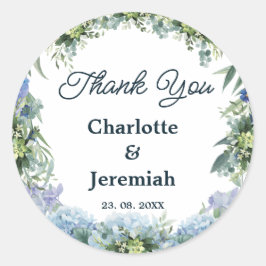 Adesivo Casamento Rustic Blue Floral Wreath Greenery