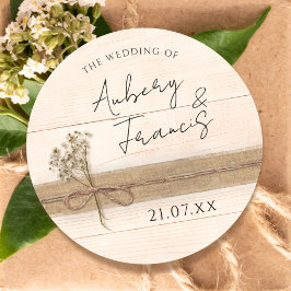 Adesivo Casamento Rustic Boho Burlap Floral Wood Wildflowe