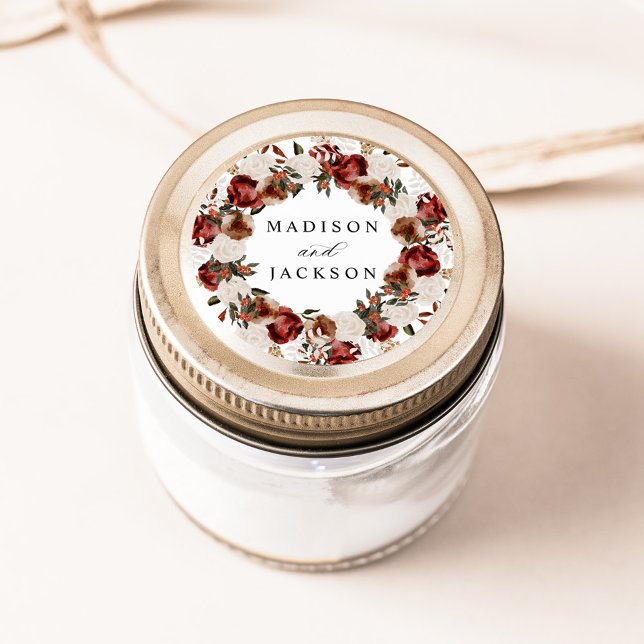 Adesivo Casamento Rustic Burgundy e Ivory Rosas (Criador carregado)
