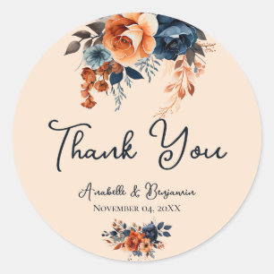 Adesivo Casamento Rustic Burnt Orange and Blue