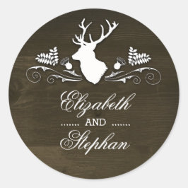 Adesivo Casamento Rustic Deer Antlers Barn