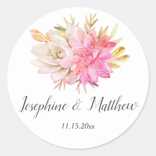 Adesivo Casamento Rustic Desert Succulents (Frente)