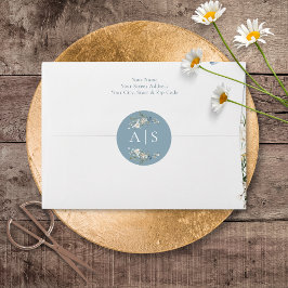 Adesivo Casamento Rustic Dusty Blue Selvagens & Daisies