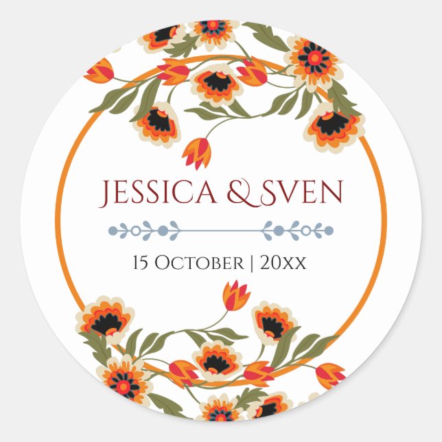 Adesivo Casamento Rustic Floral Escandinávia Inspirado Fol (Frente)