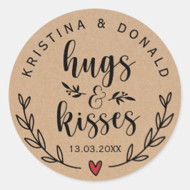 Adesivo Casamento Rustic Hugs & Kisses | CHÁ DE PANELA