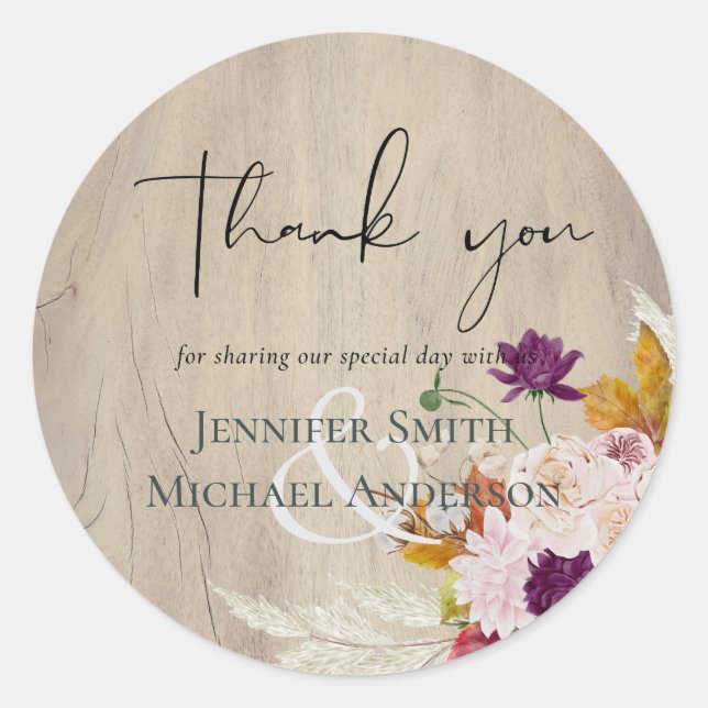 Adesivo Casamento Rustic Maroon Ginger Blush (Frente)