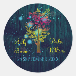 Adesivo Casamento Rustic Midnight Blue Woodland